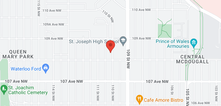 map of 10818 110 ST NW